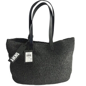 DKNY New black paper fiber woven Cali tote bag